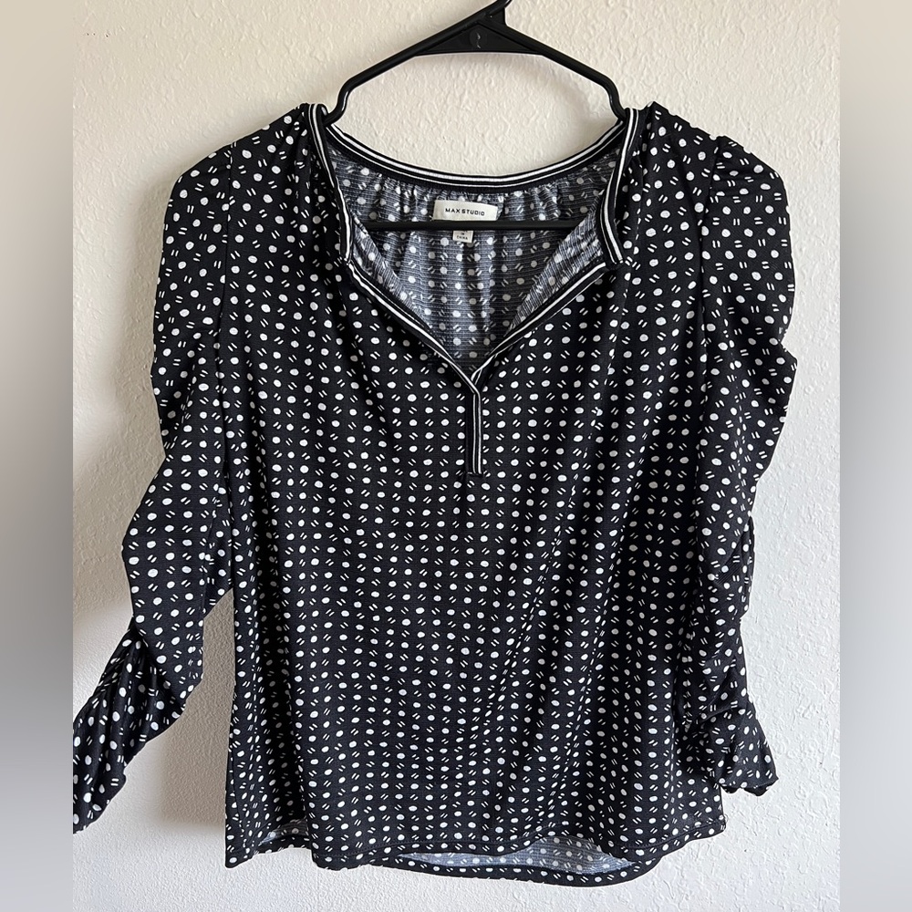 Black and White Polka Dot Blouse